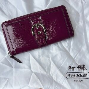 Coach Women's Purple Leather Wallet